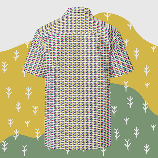 Multi Color Tilted Tahoe Pattern Unisex button shirt