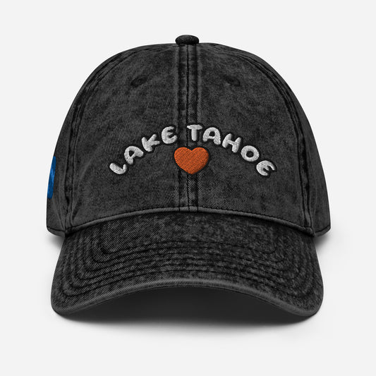 Lake Tahoe Heart Vintage Cotton Twill Cap - The Tahoe Life Brand