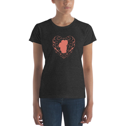 Pink Tahoe Fancy Heart Women's short sleeve t-shirt - The Tahoe Life Brand